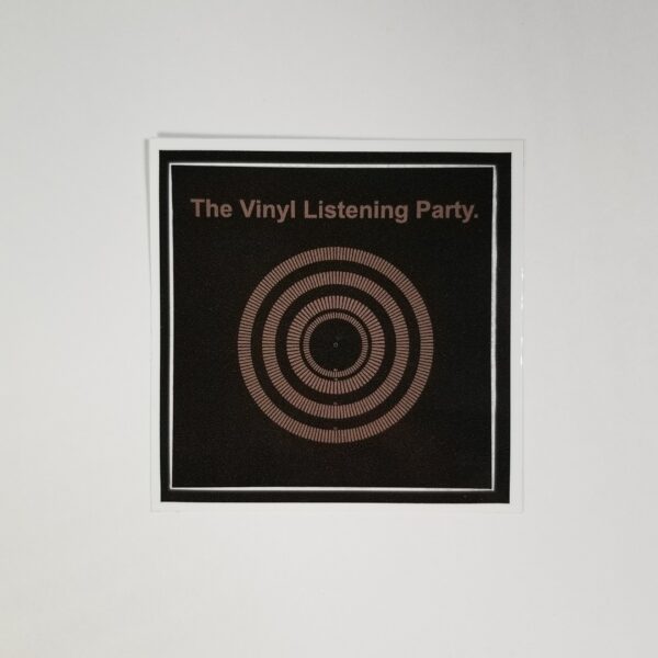 Circles Sticker with caption "The Vinyl Listening Party" Text